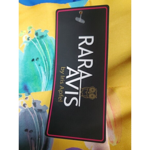 Rara Avis By Iris Apfel Yellow Blue Floral Print Oversized Jacket Coat XL NWT - Picture 5 of 9